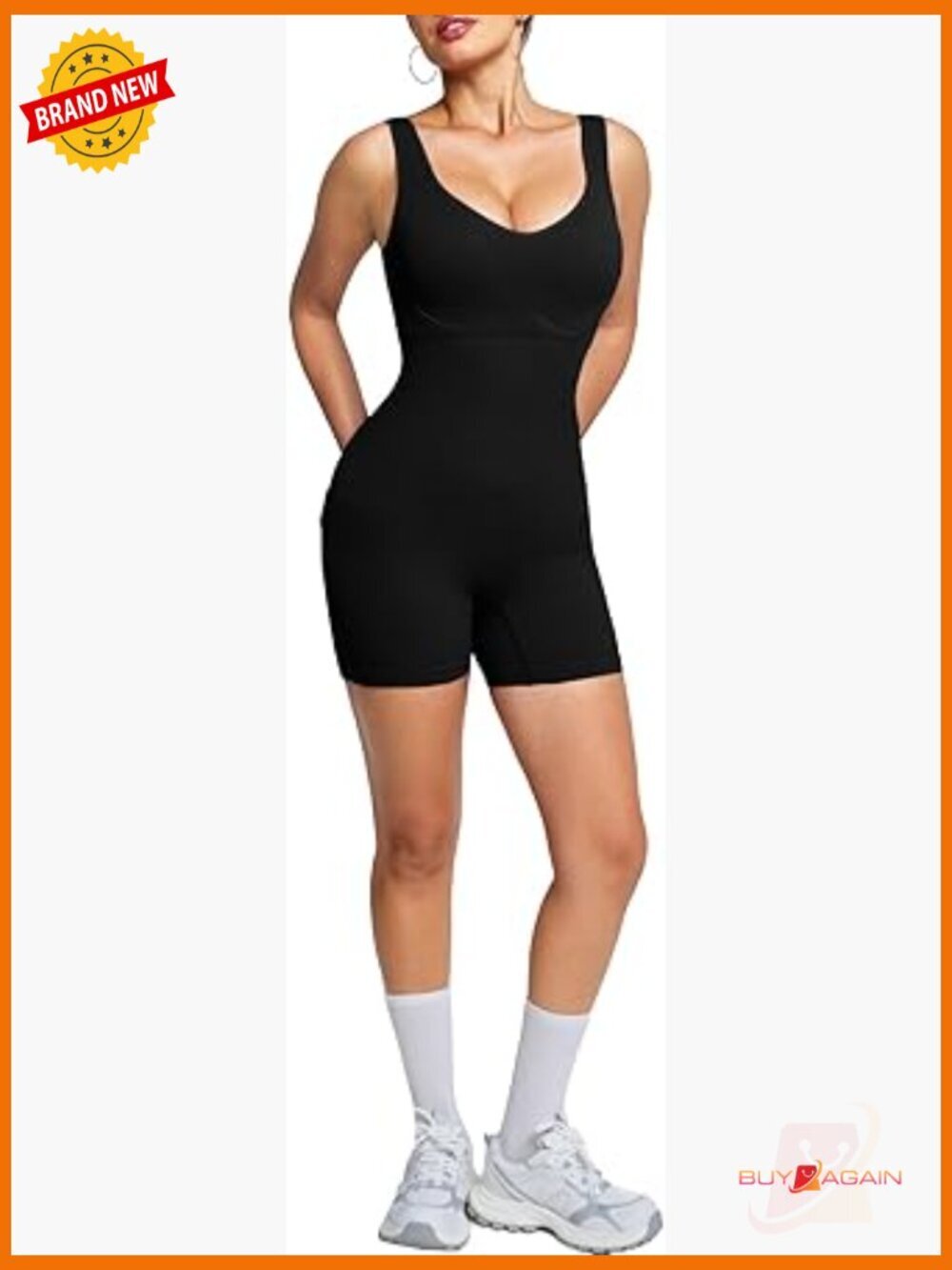 Seamless One Piece Workout Jumpsuit Built-In Bra Compression Bodysuit Gym Romper